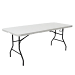 Table pliante en VALISE rectangulaire 183cm BLANCHE
