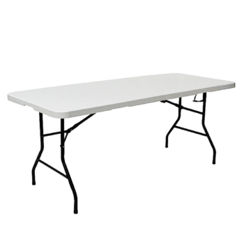 Table pliante en VALISE rectangulaire 183cm BLANCHE